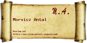 Morvicz Antal névjegykártya